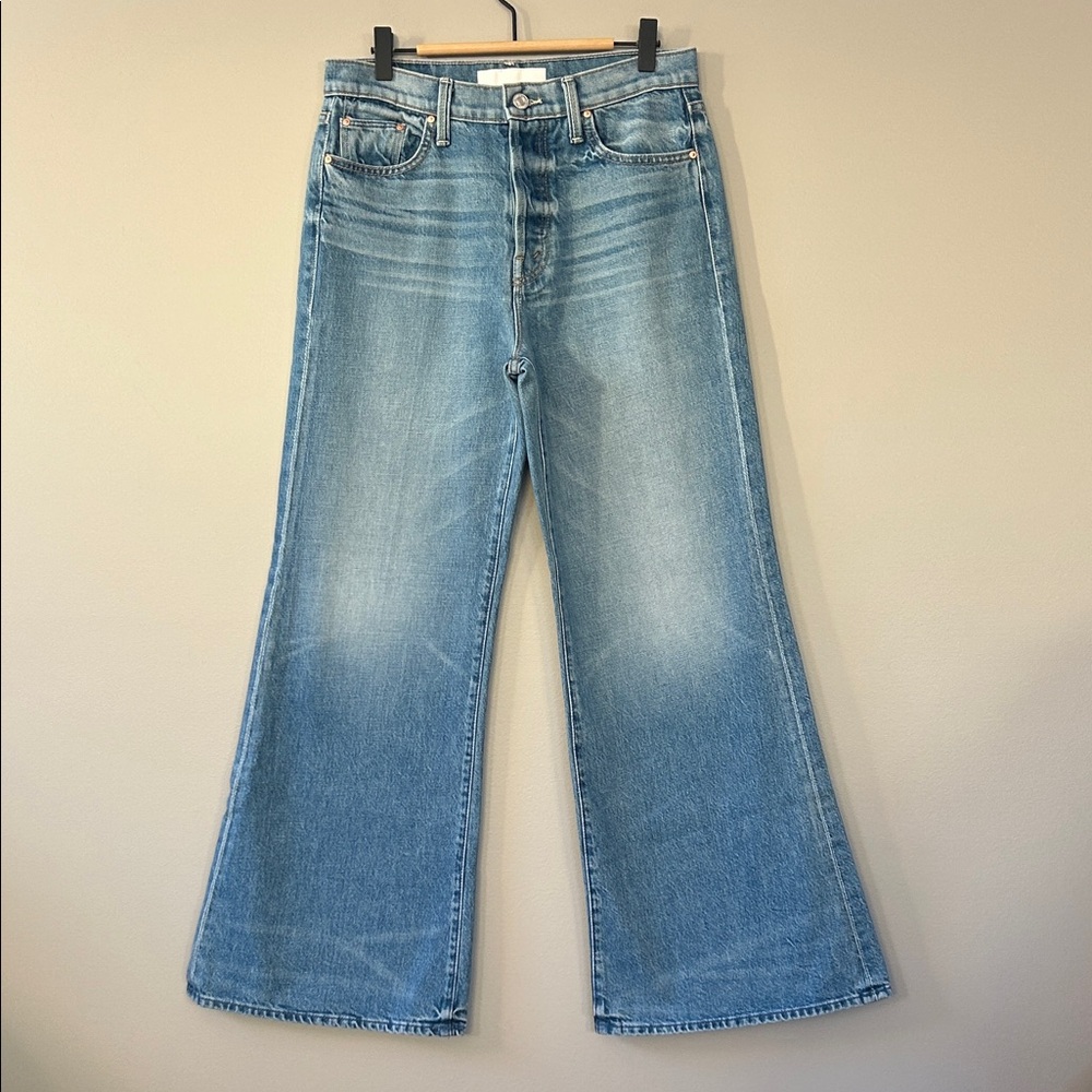 Mother Superior The Tomcat Rollerโ Wide Leg Flare Jeans Size 28 Blue